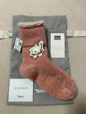 새상품/미사용품 Tabio 타비오 알파카 혼방 살몬 핑크 룸삭스