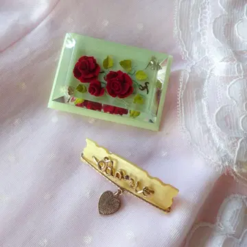 1940년대 빈티지 브로치 장미 인타글리오 루사이트 UK WH