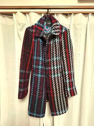 Desigual 멀티 컬러 체크 코트 체스터