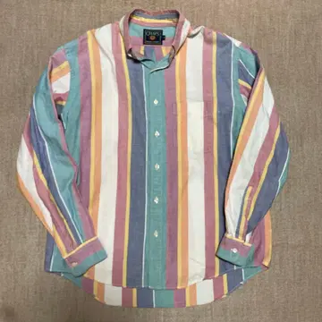 CHAPS 긴팔 셔츠 M 스트라이프 80s 멀티 컬러