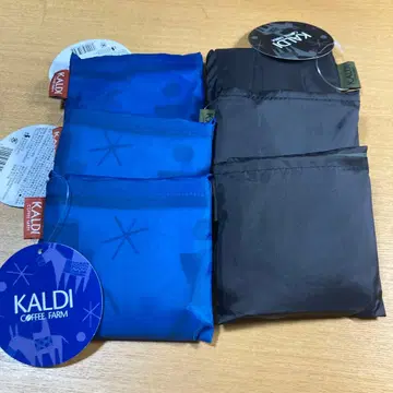 KALDI 에코백 6개 세트 (파랑, 블랙 각 3개씩) 칼디