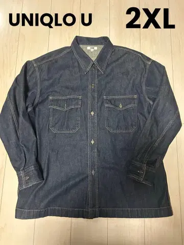 UNIQLO U 데님 오버사이즈 셔츠 데님 XXL 긴팔 셔츠