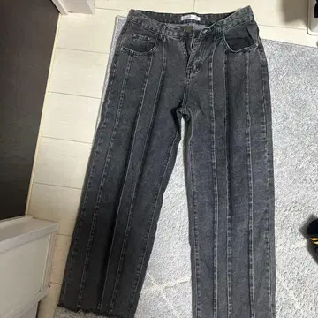 JACOB'S 그레이 스트레이트 레그 데님 M