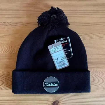 [ 미사용 ] 타이틀리스트 니트 모자 보드워크 폼폼 비니 블랙