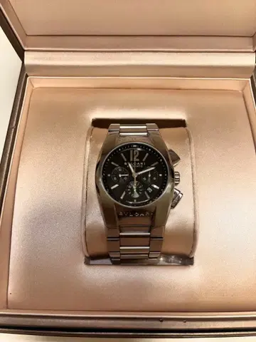 불가리 에르곤 크로노그래프 자동 시계 블랙 35mm