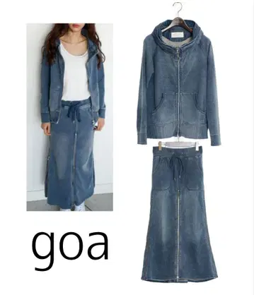goa 데님 셋업 후드티 스커트 맨투맨 Y2K