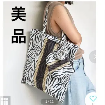 Hoaw 제브라 패턴 토트백 1회 단시간 사용