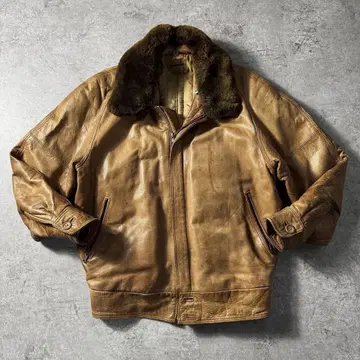 [ 90s ] G-1 A-2 플라이트 가죽 자켓 옷깃 보아