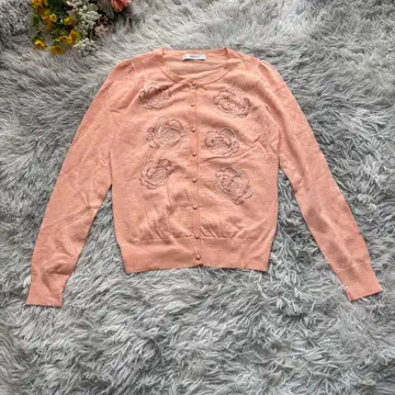 미스 제이 가디건 [ M ] 38 핑크 계열 스팽글 비즈 고급