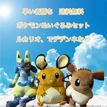 선착순 포켓몬 봉제 인형 세트 루카리오 데덴네 이브이 세트