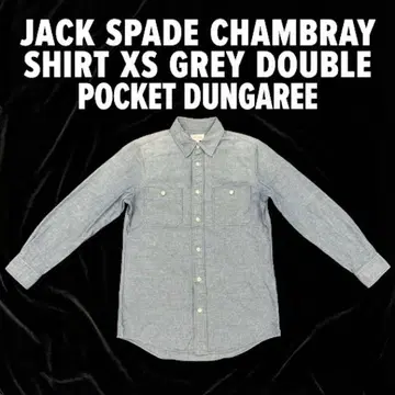 JACK SPADE 샴브레이 셔츠 XS 그레이 더블 포켓 던가리