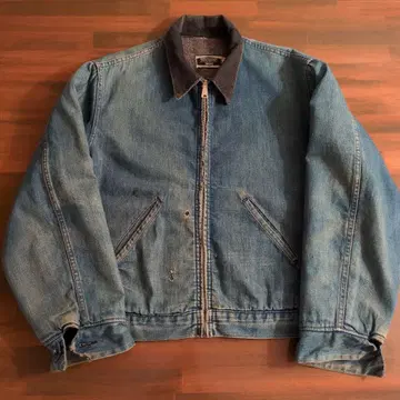 60s Sears 데님 워크 자켓 담요 빈티지 구제 의류