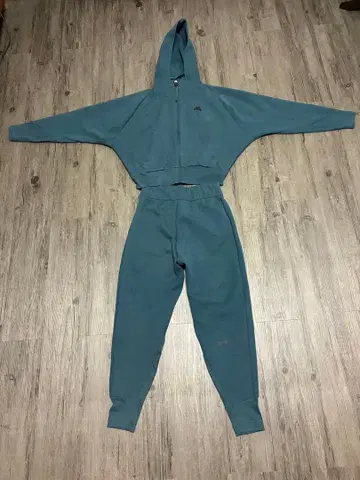 아디다스 풀 집업 후드티 트랙 팬츠 세트 파랑