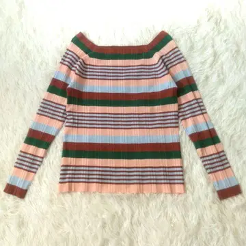 마릴린 문 리브 니트 보더 무늬 레이온 혼방 멀티 컬러 프리