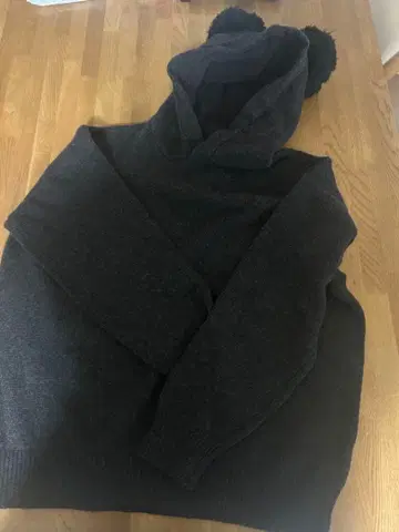 도쿄 디즈니 리조트 귀 달린 니트 후드티 미키 폼폼 후드 M 사이즈