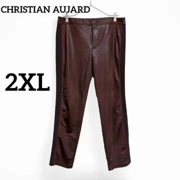 크리스찬 오자르 라인 팬츠 브라운 블랙 도킹 빅 사이즈 W80