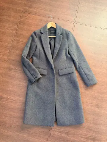 그레이 체스터 코트 울 혼방