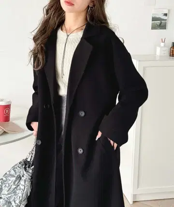 classicalelf 페이크 울 벨트 더블 체스터 코트