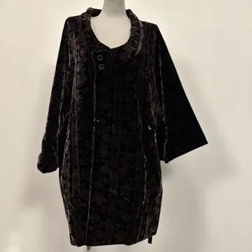 일본 의류 코트 브라운 x 블랙 벨벳