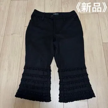 새상품 핑크하우스 울 프릴 7부 팬츠 블랙