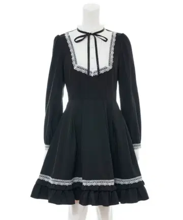 [택 있음] SecretHoney 요크 바이컬러 프릴 원피스