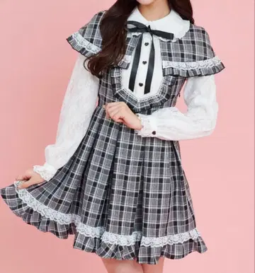 SecretHoney 소매 레이스 케이프 원피스