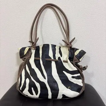 키타무라kitamura 제브라 패턴 가죽 토트백