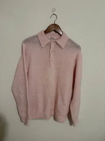 AURALEE22AW super kid mohair knit polo 3