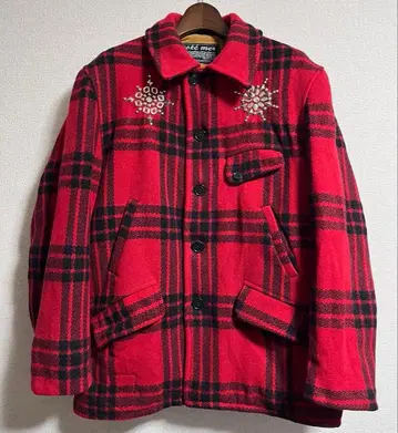 COTE MER 코트메르 스터드 체크 멜톤 울 자켓