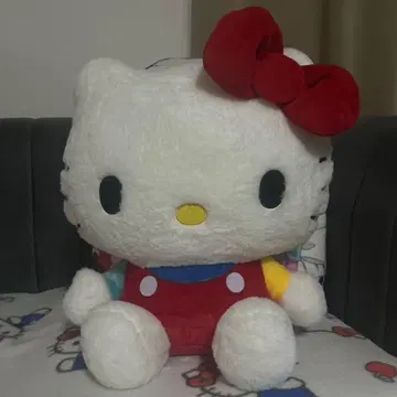 키티 빅 봉제 인형 (빅 사이즈) 빨간색 옐로우 컬러 파랑
