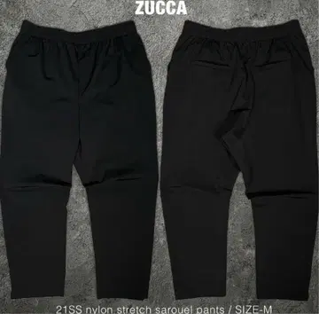 [ 새상품급 ] ZUCCa 나일론 스트레치 사루엘 팬츠 블랙 S
