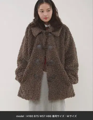 MUHET/푸들 샤기 더플 코트