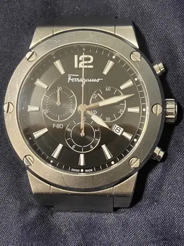 ferragamo 페라가모 크로노그래프 가동품 벨트와 핀 결품 정크