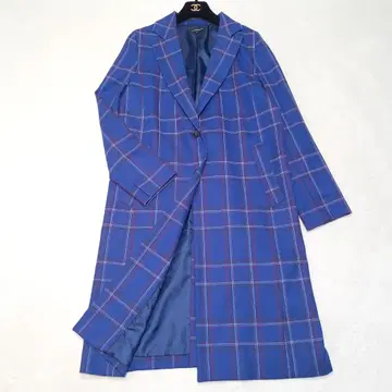 최근 새상품급 로트레아몽 체스터 코트 타탄 체크 비슈산 울