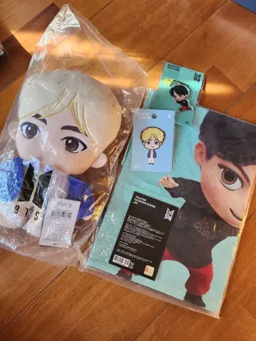 BTS 진 굿즈 4점 봉제 인형 키링 등