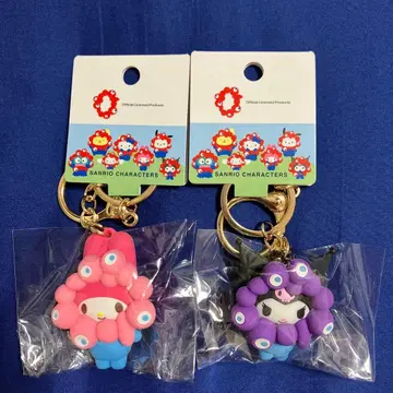 산리오 미야쿠미야쿠 변신 마이멜로디 쿠로미 파스텔 키링 2개 세트