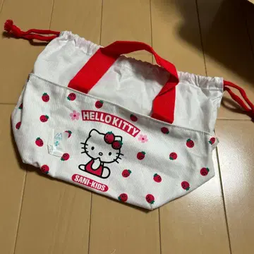 레어 레트로 헤이세이 키티 딸기 런치백 도시락 가방 빨간색 입원 입학