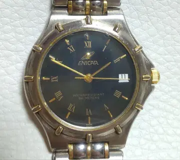 [ 작동품 ] ENICAR 남성용 손목시계 쿼츠 콤비 컬러