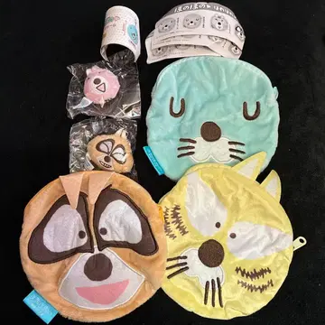 보노보노 봉제 인형 참 2개 포근포근 파우치 3개