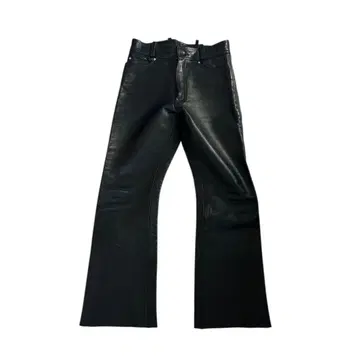 Harley-Davidson 블랙 가죽 플레어 팬츠