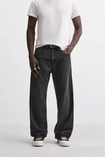 ZARA 배기핏 블랙 스트라이프 청바지 29사이즈