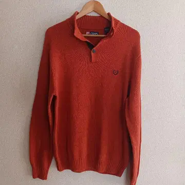 CHAPS 오렌지 컬러 풀오버 스웨터 L/G 헨리넥