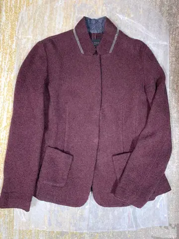 파비아나 필리피 울 캐시미어 실크 고급 자켓 버건디 모니레