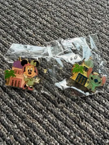 디즈니 리조트 핀 배지 2점 미니 스티치