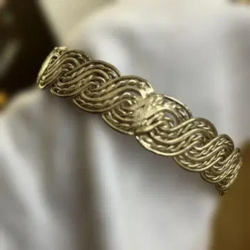 실버 뜨개질 디자인 팔찌