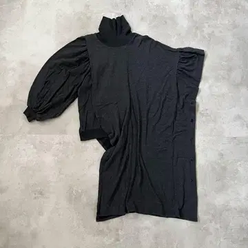 gomme 밴딩 비대칭 디자인 원피스 그레이