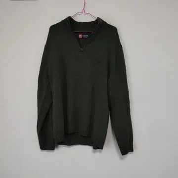 CHAPS 집업 니트 스웨터 L 사이즈 올리브 그린