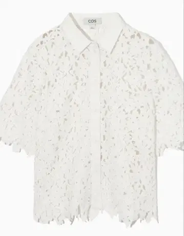COS 화이트 레이스 반팔 셔츠 32
