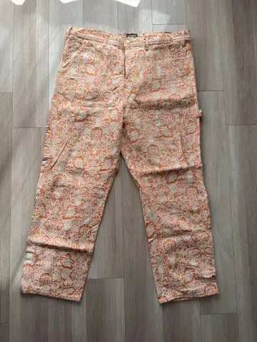 Lee x Aries 플로럴 카펜터 팬츠 W38 오렌지