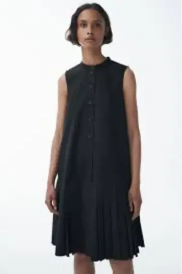 COS 슬리브리스 셔츠 원피스 블랙